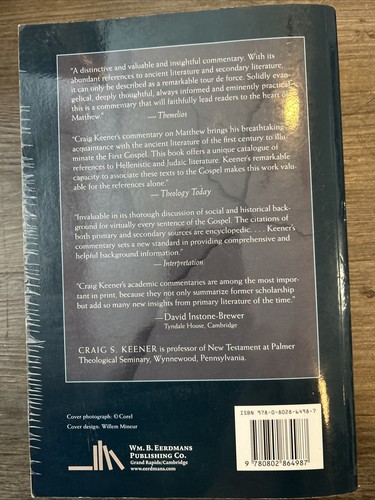 THE GOSPEL OF MATTHEW: A SOCIO-RHETORICAL COMMENTARY By Craig S. Keener - 第 6/8 張圖片