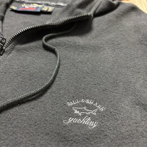 PAUL & SHARK YACHTING Hoodie Black Men’s Medium Fleece Full Zip Made In Italy - Picture 1 of 12
