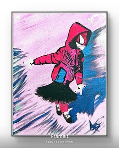 8x10 Canvas Little Spider Girl Original Acrylic Painting Wildlife by Audra Deane