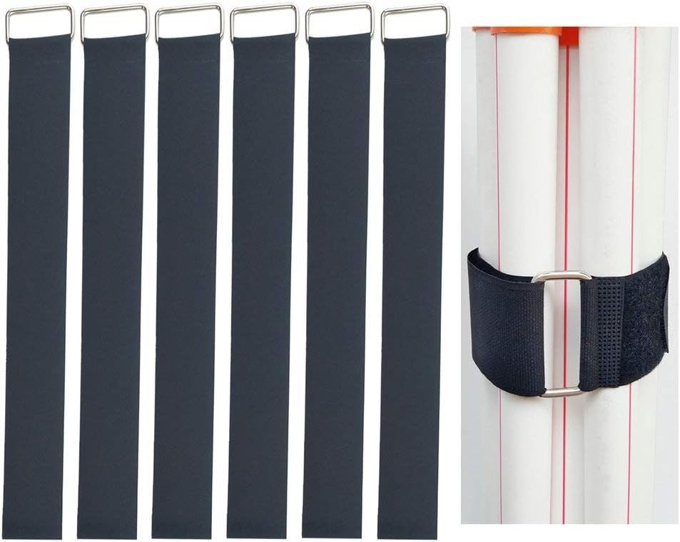 6Pcs 24" x 2" Nylon Heavy Duty Reusable Hook and Loop Cinch Straps, Adjustabl...