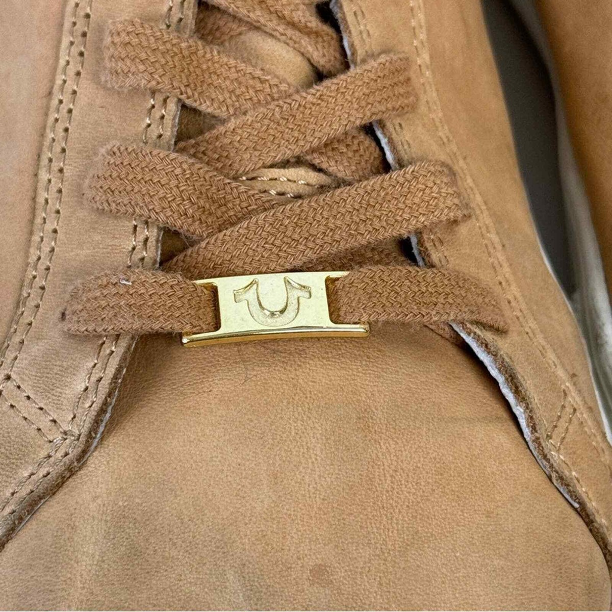 True Religion Hex V1 HIGH TOP Tan Sz 12 Leather Sneakers  display picture 1