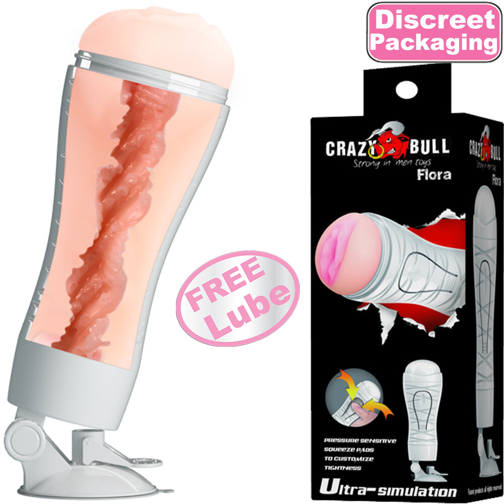 CRAZY BULL FLORA Male Masturbation Pocket Pussy Stroker Suction Cup Sex Toy 