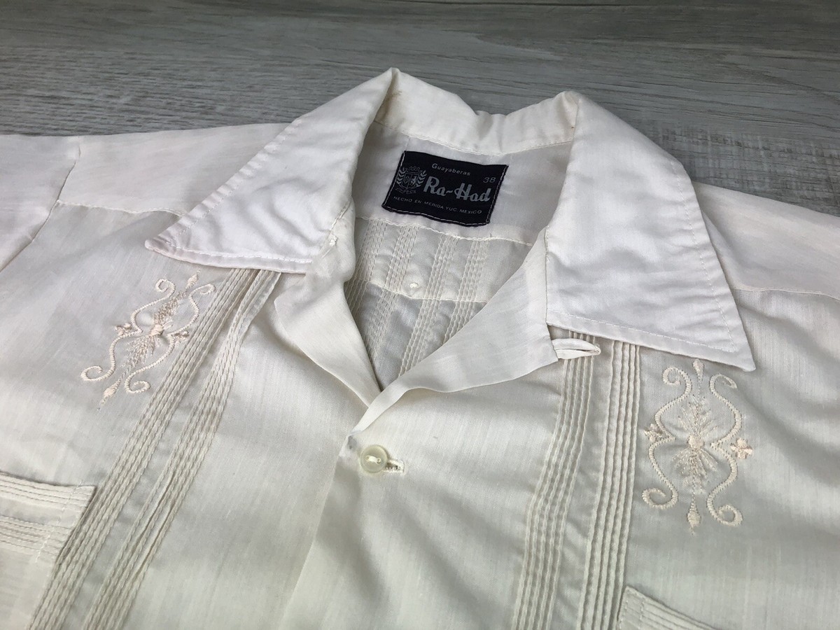 Vintage Mexican Wedding Shirt 60s 70s Guayaberas Ra-Had Made
