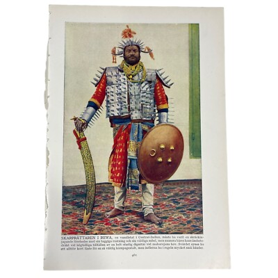 Vintage 1928 EXECUTIONER OF REWA Authentic Lands & Peoples Encyclopedia Page