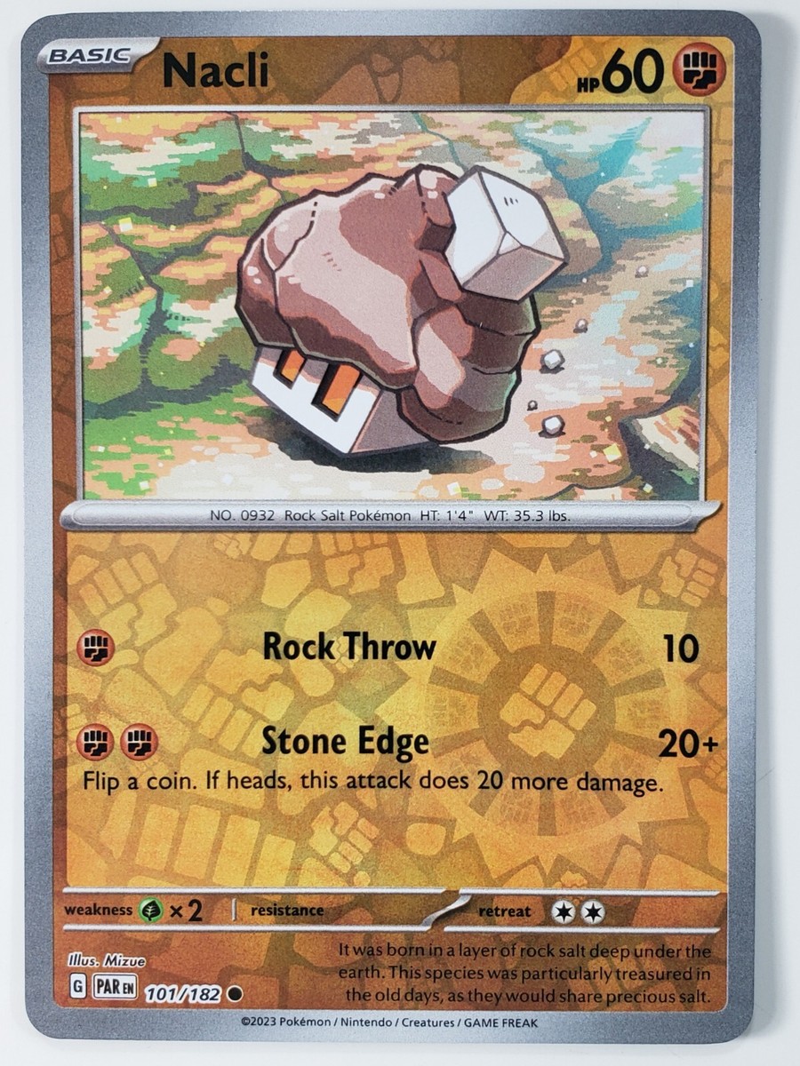 nacli pokemon card - Scarlet & Violet - Paldea Evolved - - 120/193 RarityCommon Hit Points70 HP Formnull Pokemon - Nacli 220/193 -