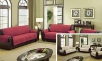 Reversible Waterproof Microfiber Cover - Love Chair - Garnet/natural on sale Reversible Waterproof Microfiber Cover - Love Chair - Garnet/natural on sale