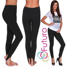 Winter Warm Cotton Black Stirrup Footless Leggings Stretch Soft Nap Fleece LS
