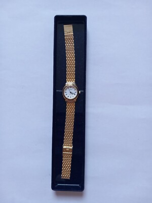 Lacher Quartz Uhr Damen Gold Made In Germany Stainless Steelback Vintage