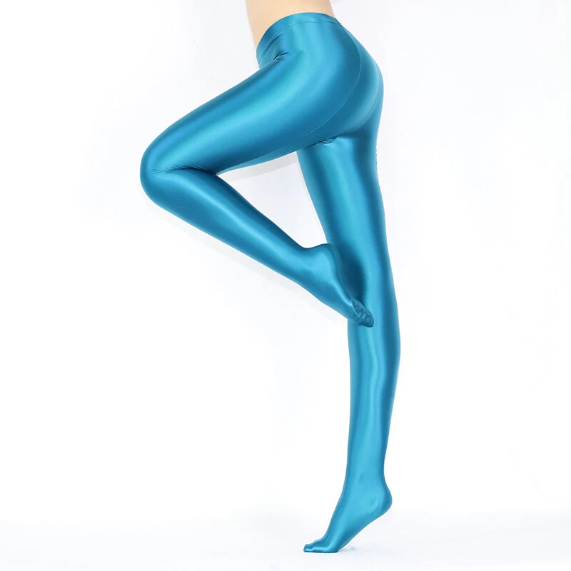 Plus Size Lady Sexy Shiny Wet Look Pantyhose Satin Glossy Opaque Tights Stocking - Image 4 of 4