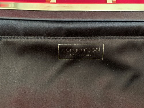 Sergio Rossi Brown Leather And Fur Clutch/ Small Shoulder Bag With Gold Hardware - Picture 9 of 9