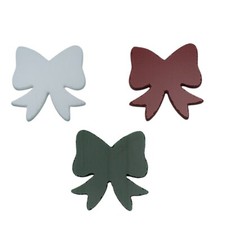 Three Bows 96 COE Precut Glass Shapes Green Red or White Fusing Supplies