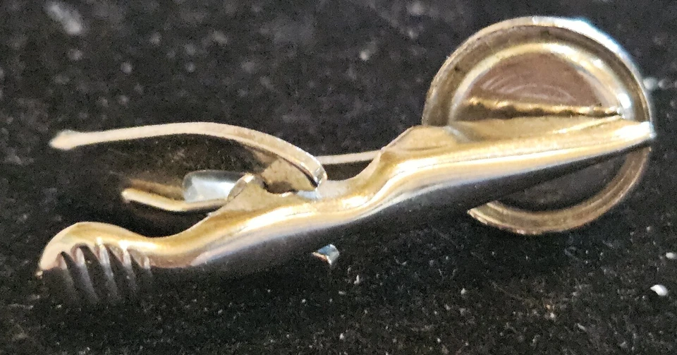 Vintage Retro Tie Tack with Faux Tahitian Peal - Image 2 of 2