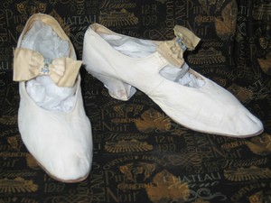 white silk slippers