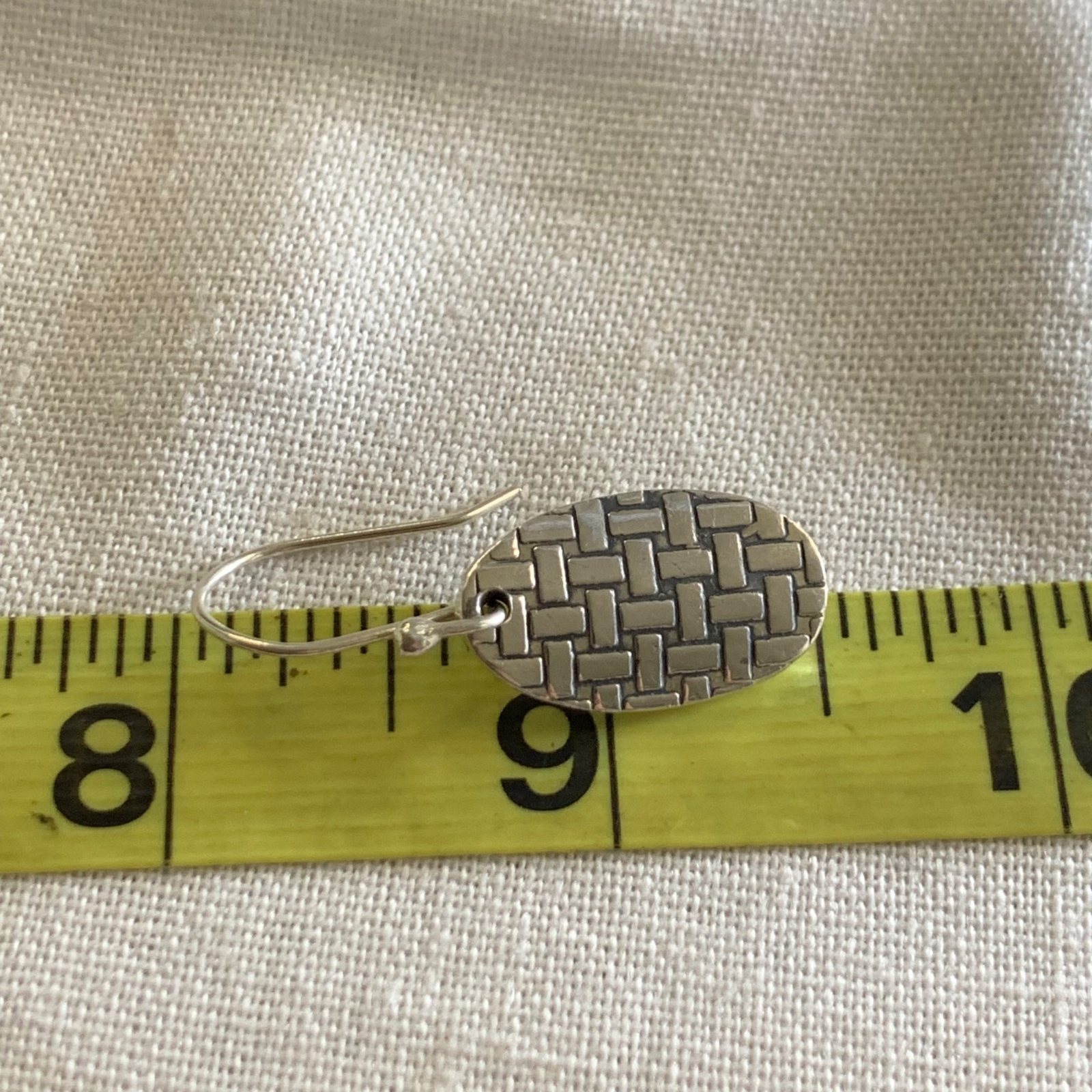 VTG Solid Sterling Silver 925 Oval Dangle Earring… - image 4