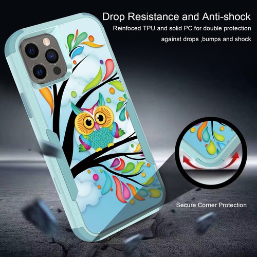 For Apple iPhone 14 /Plus Pro Max Fashion Design Hybrid 3in1 Shock Case Cover - Picture 7 of 35