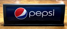 Pepsi Machine Top Sign Fluorescent Light Up Double Sided  Blue 23.5” x 8.75” NEW