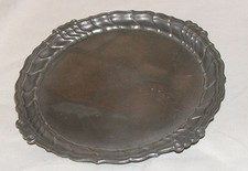 RARE VINTAGE PEWTER PLATE OLD PEWTER WINE BOTTLE COASTER FROM GERMANY