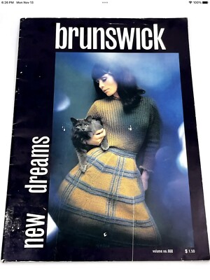 Vtg 70s Mod Brunswick New Dreams MCM HTF  No 668 Knit Crochet Pattern Book 1975