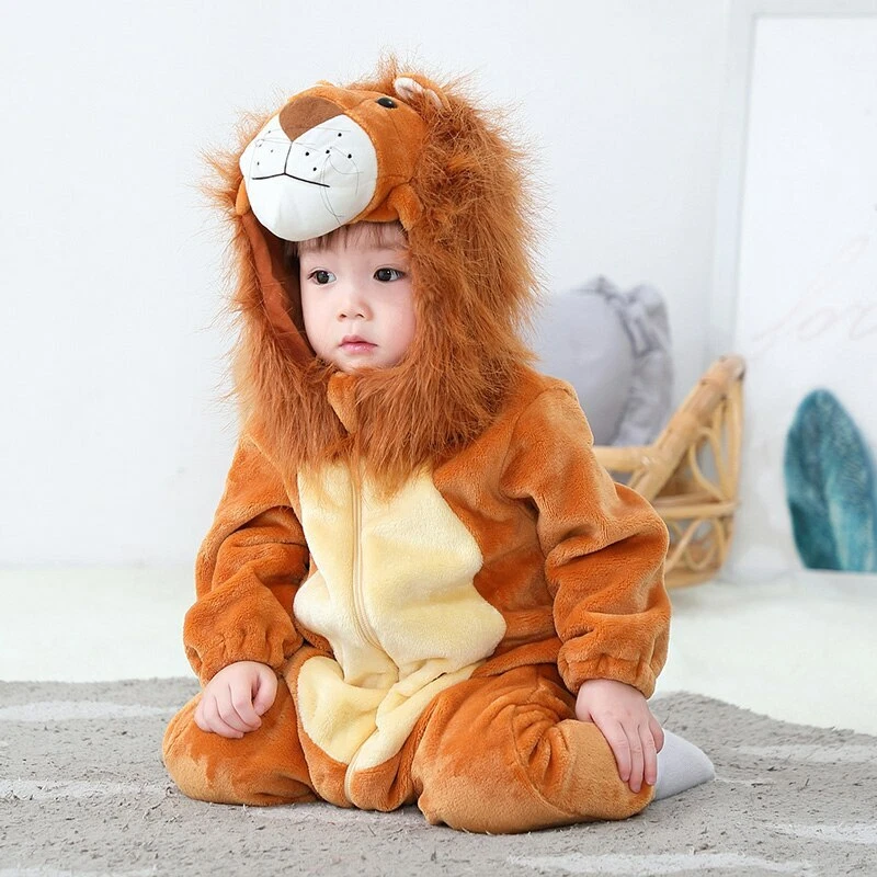 Animal King Lion Costume Fancy Dress for Baby Boys Infant Toddler Winter Outfit - Image 2 of 4