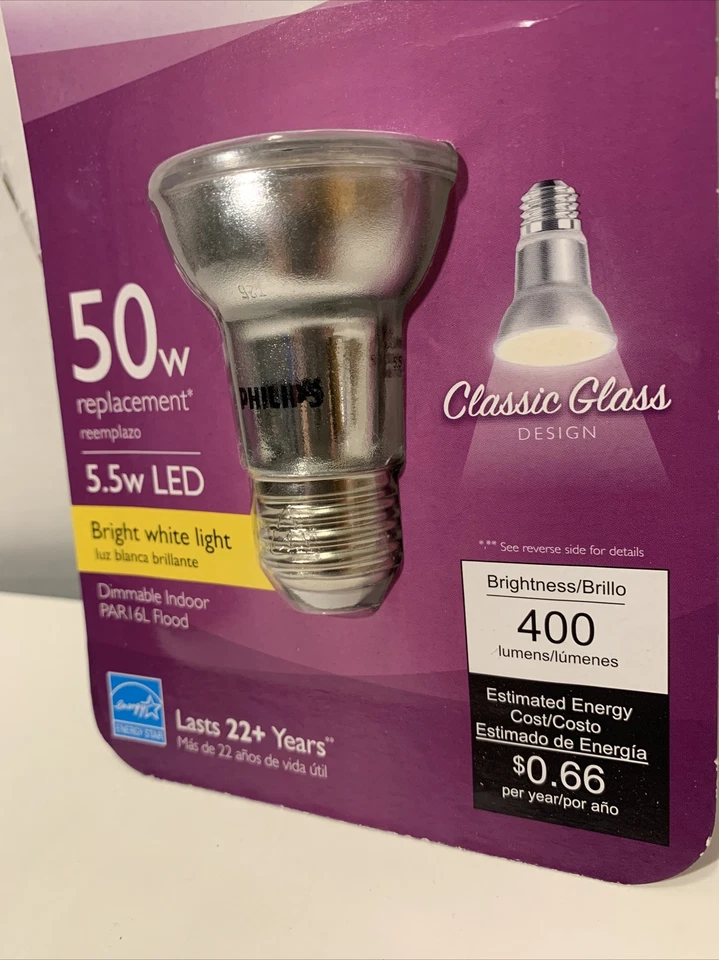 PHILIPS 5.5-Watt "Classic Glass" PAR16L Dimmable Bright White LED Flood Light - Image 4 of 4