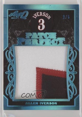2017 Leaf Q Patch Perfect Blue Spectrum /5 Allen Iverson #PP-40 Patch HOF