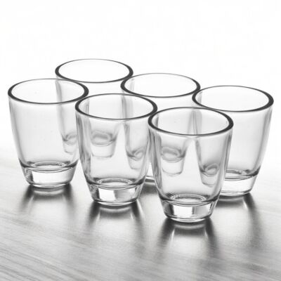 6er Set kleine 45ml Schnapsgläser ideal für Wodka, Schnaps, Whisky und Party