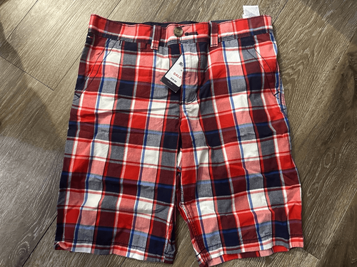 Tommy Hilfiger Boys Red White & Blue Plaid Shorts Size 16 - NWT