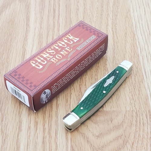 Rough Ryder Gunstock Stockman Pocket Knife Stainless Blades Green Bone Handle - Picture 12 of 12