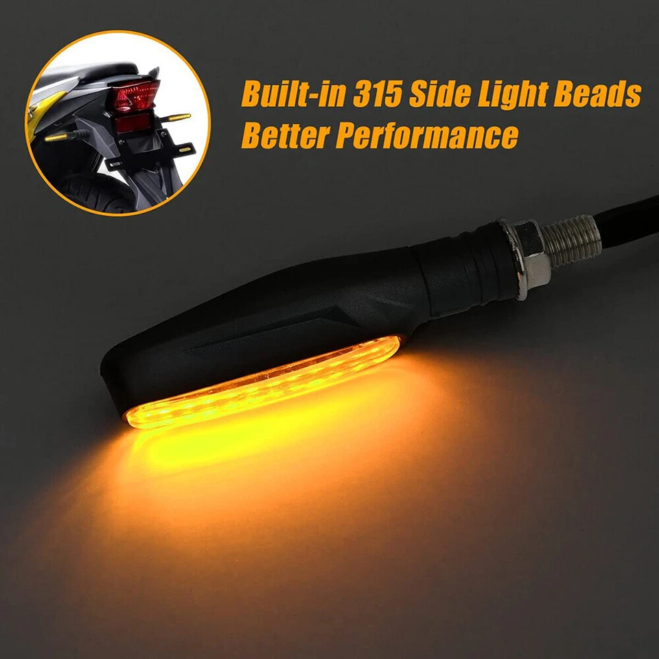 4Pcs Universal Motorcycle LED Turn Signal Indicator Blinker Amber Lights Durable - Imagem 2 de 4