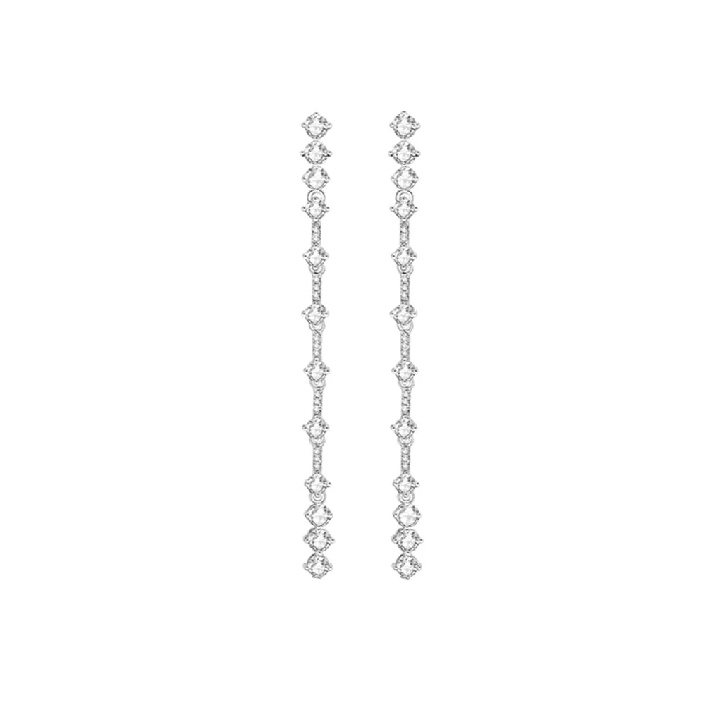 Orecchini Pendenti Bohémien A Goccia – Zirconia Cubica – Lunghi 9,5 Cm, Regalo Donna