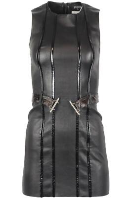 JITROIS MINIKLEID MIT GÜRTEL STRETCH LEDER FR 36 UK 8