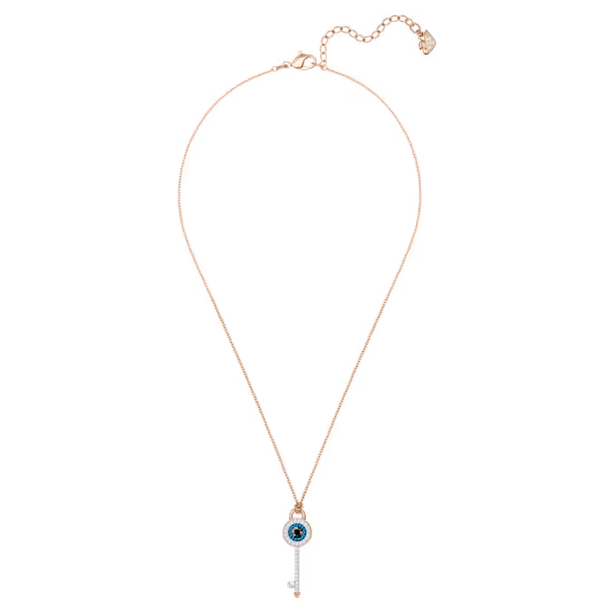 Swarovski Symbolica pendant Evil eye and key, Blue, Rose