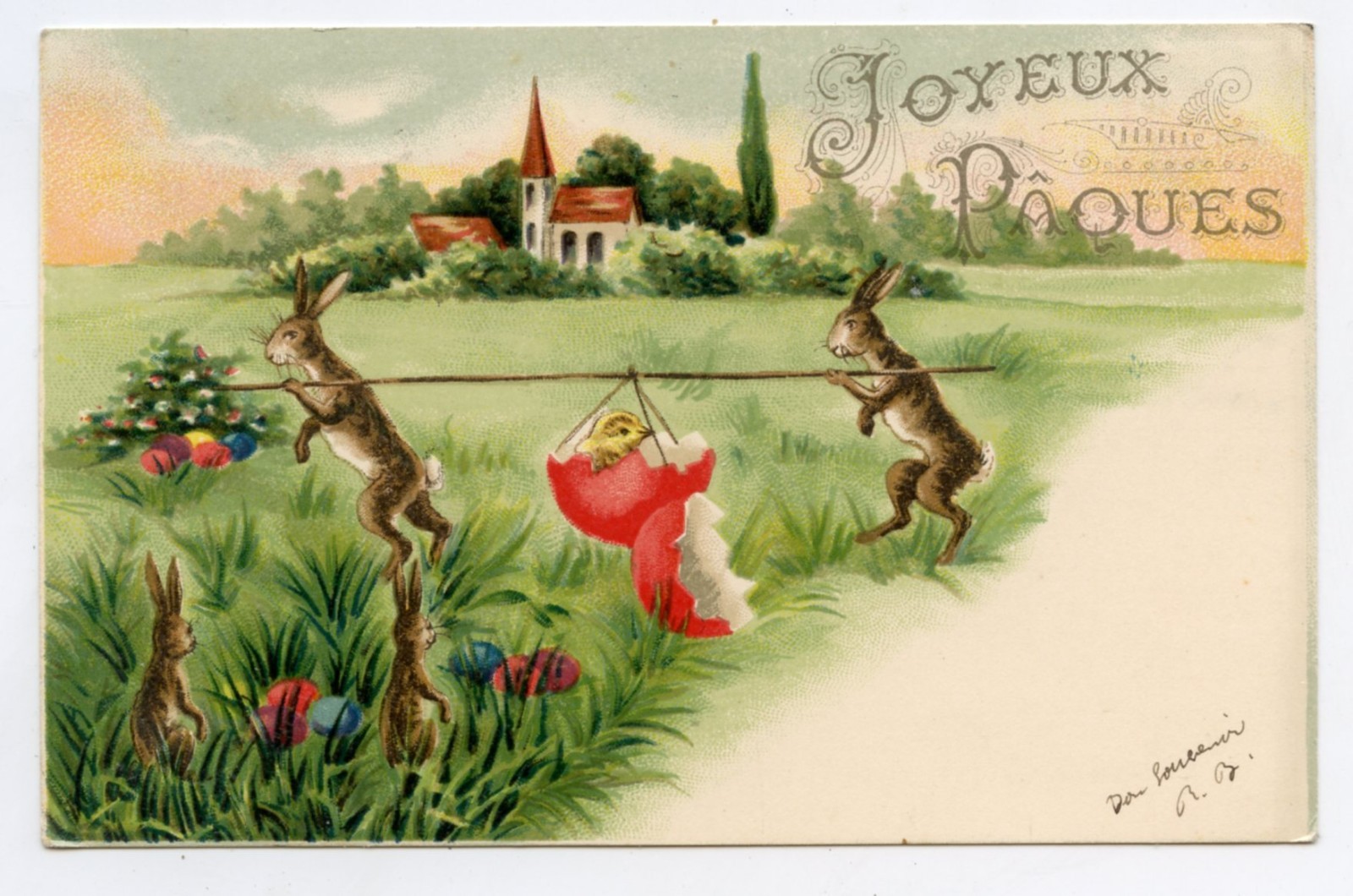 Paques.Rabbits Humanized. Chick. Rabbits And Chick .happy Easter | eBay