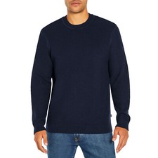 NEW GAP Seed Stitch Sweater Navy Blue Men's Size XXL Crew Neck Ribbed Cuffs