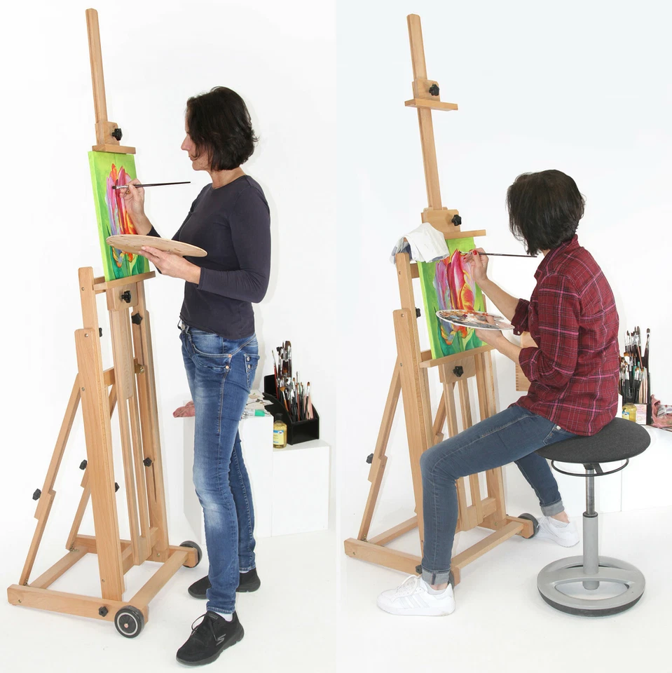 Staffelei 131 Profi Buchenholz | Flexibel & Platzsparend | Max. 195cm | Mobil - Bild 4 von 4