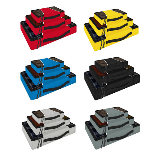 Vinsani 3 Piece Packing Cubes Set Suitcase Travel Organiser Essentials