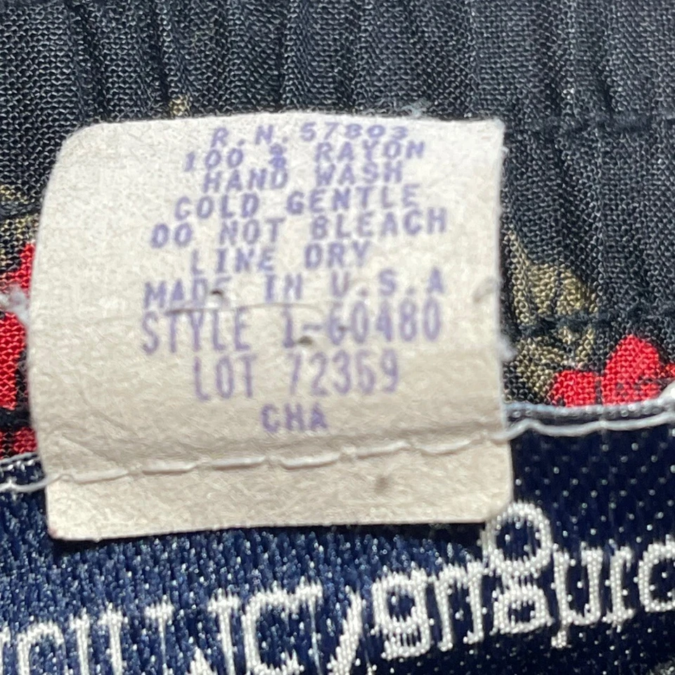 Pantalones cortos florales vintage Norton McNaughton para mujer talla 14 rojo negro tiro alto Foto 3 de 4