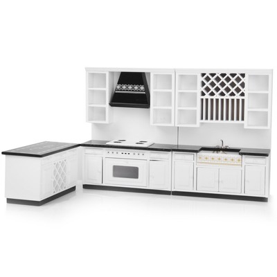 wooden dollhouse kitchen