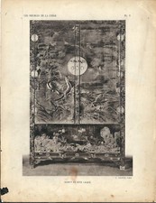 Stampa antica BUFFET MOBILE LACCATO CINESE CINA CHINA 1922 Antique print T. 5