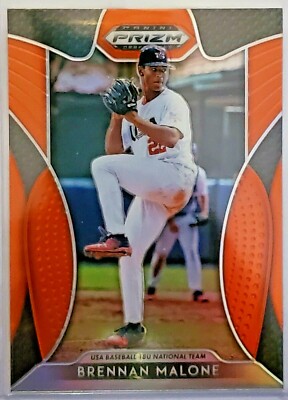 2019 Panini Prizm Draft Picks Baseball Orange Brennan Malone #79