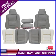 For 2002 2003-2005 Ford Excursion Limited Leather Seat Cover Gray / Foam Cushion