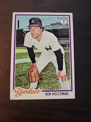 1978 Topps #387 KEN HOLTZMAN New York Yankees Baseball Card E1