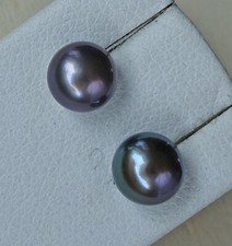 Süßwasser Zucht Perlen Ohrringe Ohrstecker Perle 585 Gold Tahiti Schwarz  ♦️8748