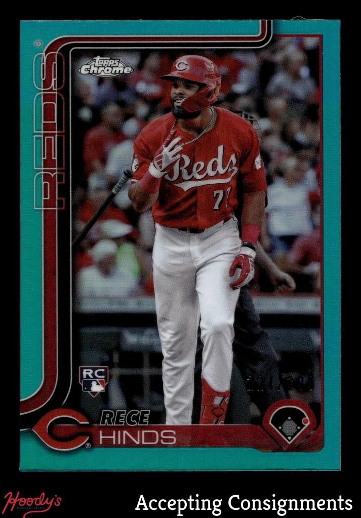 2025 Topps Chrome Teal Refractors #253 Rece Hinds RC Rookie 224/299 REDS