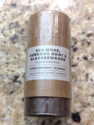 Alkaline Herb Shop Sea Moss Burdock Root Bladderwrack 90 capsules exp: 06/2026