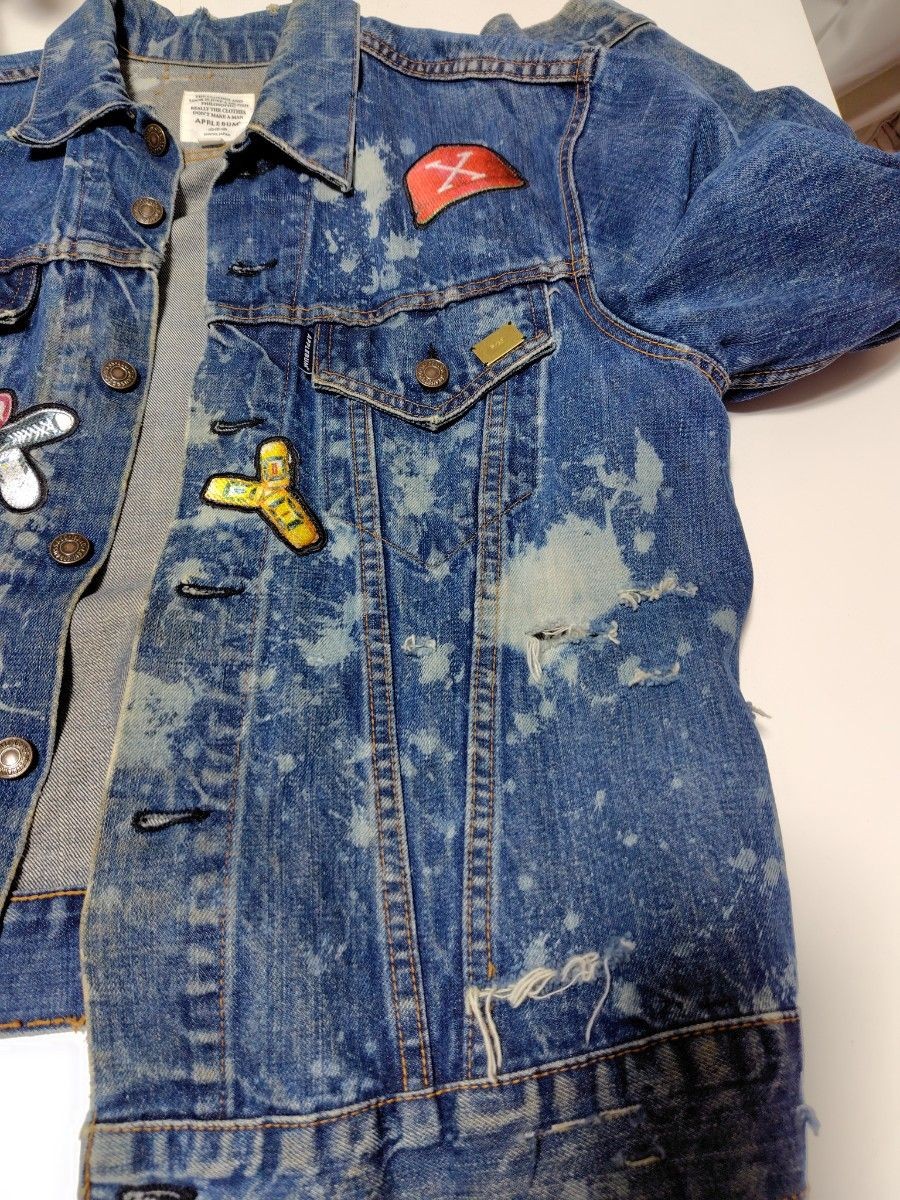 APPLEBUM vintage denim jacket patchwork damage pr… - image 18