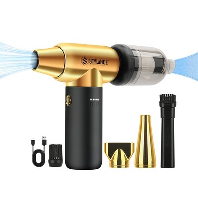 Compressed Air Duster - Barber Blower, Electric Duster, 3 Gear Mini Gold 