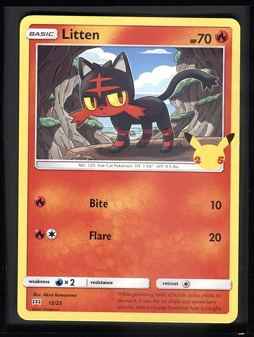 Litten - 15/25 015/025 McDonald's 25th Anniversary Promos Promo NM Pokemon