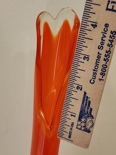 MCM Viking Glass ? Petal 16.75" Swung Vase Amberina - Picture 9 of 12