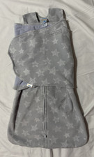 Halo SleepSack Swaddle Small Gray/White Stars Fleece Wearable Blanket Zipper